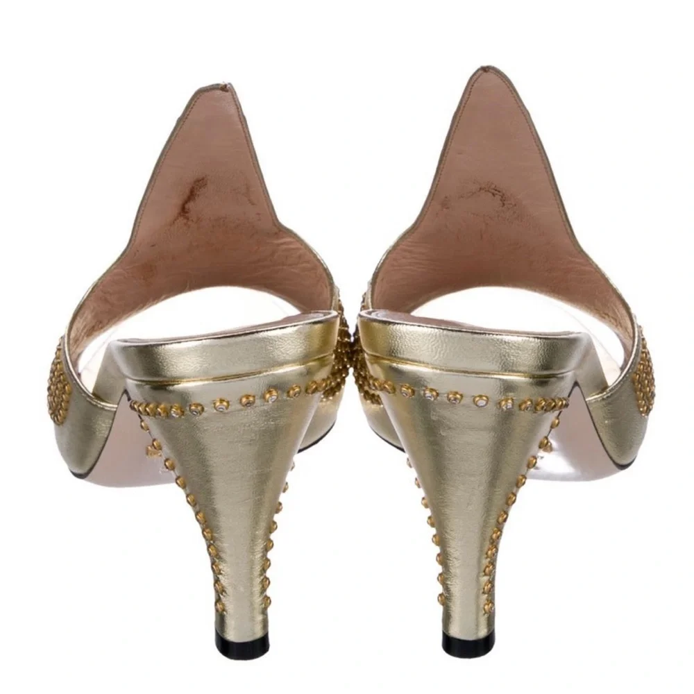 Gucci Gorgeous Gold Women's Heels 7.5 EUC - Picture 4 of 6